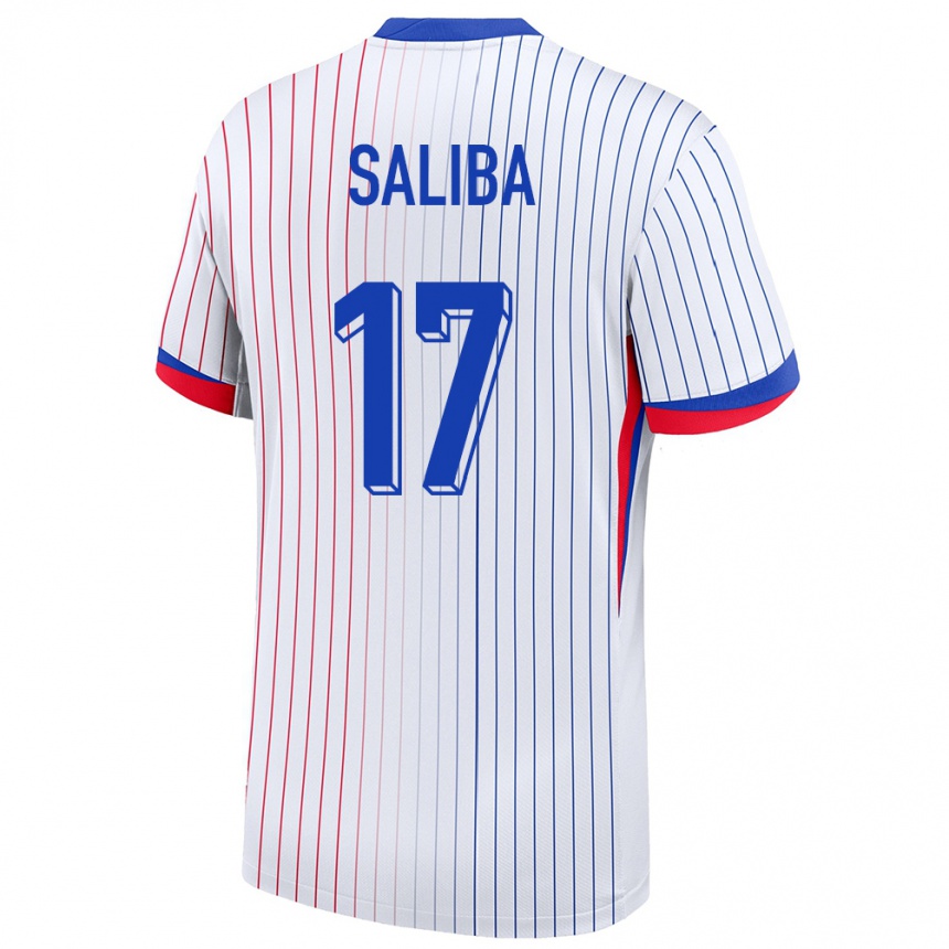 Niño Fútbol Camiseta Francia William Saliba #17 Blanco 2ª Equipación 24-26