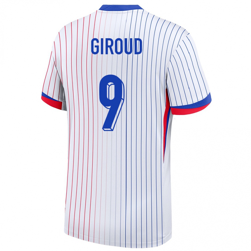 Niño Fútbol Camiseta Francia Olivier Giroud #9 Blanco 2ª Equipación 24-26