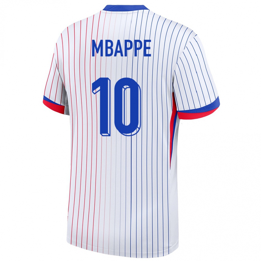 Niño Fútbol Camiseta Francia Kylian Mbappe #10 Blanco 2ª Equipación 24-26