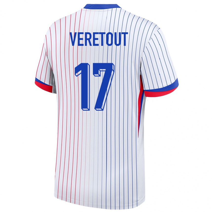 Niño Fútbol Camiseta Francia Jordan Veretout #17 Blanco 2ª Equipación 24-26