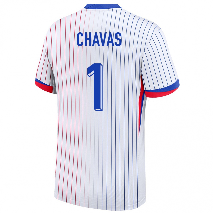 Niño Fútbol Camiseta Francia Mylene Chavas #1 Blanco 2ª Equipación 24-26