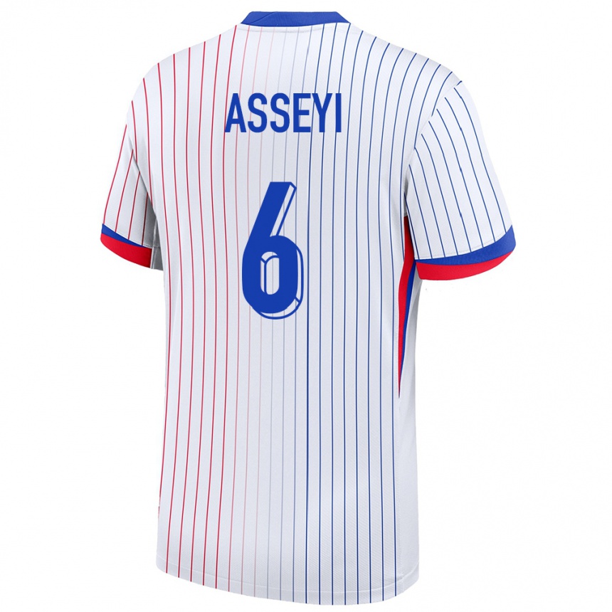 Niño Fútbol Camiseta Francia Viviane Asseyi #6 Blanco 2ª Equipación 24-26