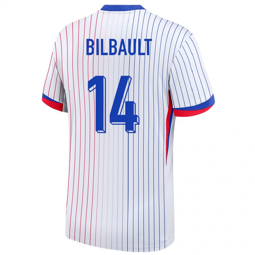 Niño Fútbol Camiseta Francia Charlotte Bilbault #14 Blanco 2ª Equipación 24-26