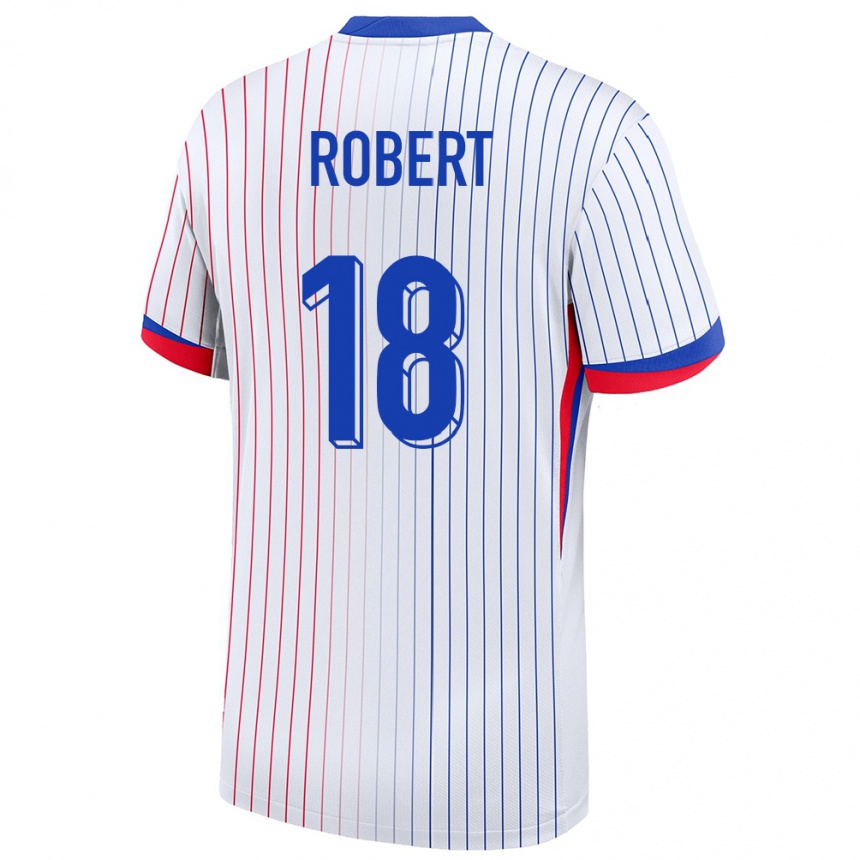 Niño Fútbol Camiseta Francia Faustine Robert #18 Blanco 2ª Equipación 24-26