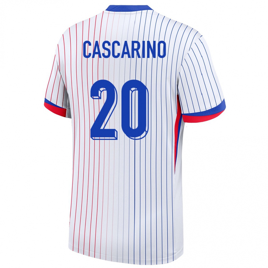 Niño Fútbol Camiseta Francia Delphine Cascarino #20 Blanco 2ª Equipación 24-26