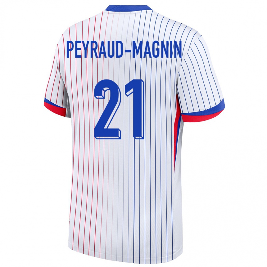 Niño Fútbol Camiseta Francia Pauline Peyraud Magnin #21 Blanco 2ª Equipación 24-26