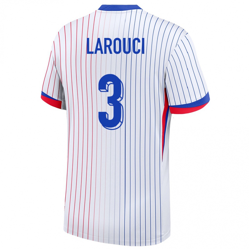 Niño Fútbol Camiseta Francia Yasser Larouci #3 Blanco 2ª Equipación 24-26