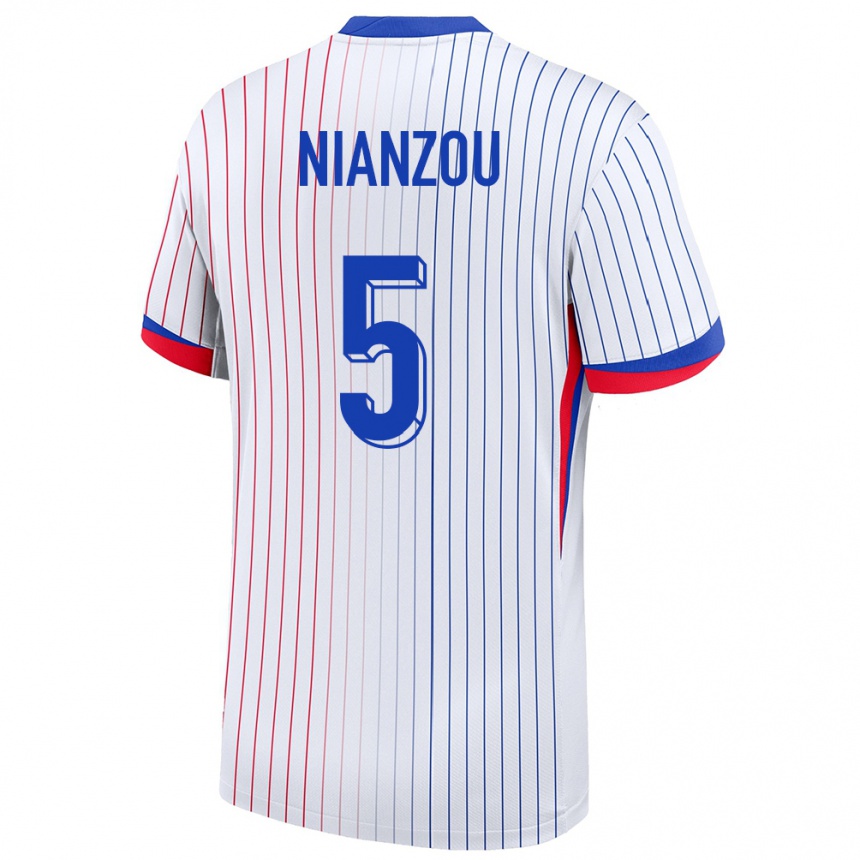 Niño Fútbol Camiseta Francia Tanguy Nianzou #5 Blanco 2ª Equipación 24-26