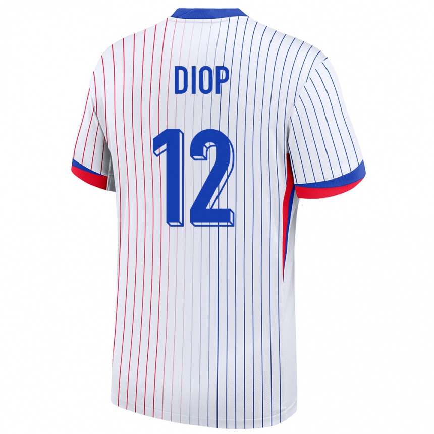 Niño Fútbol Camiseta Francia Sofiane Diop #12 Blanco 2ª Equipación 24-26