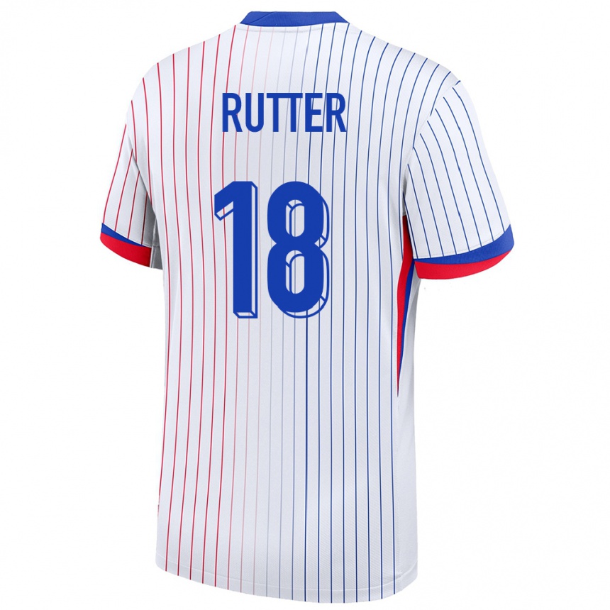 Niño Fútbol Camiseta Francia Georginio Rutter #18 Blanco 2ª Equipación 24-26