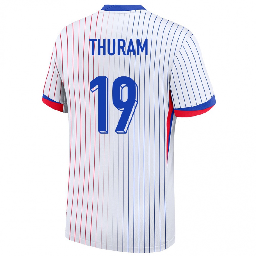 Niño Fútbol Camiseta Francia Khephren Thuram #19 Blanco 2ª Equipación 24-26