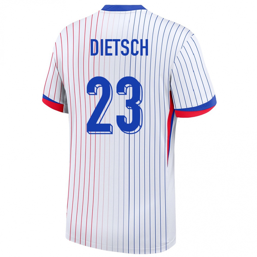 Niño Fútbol Camiseta Francia Guillaume Dietsch #23 Blanco 2ª Equipación 24-26