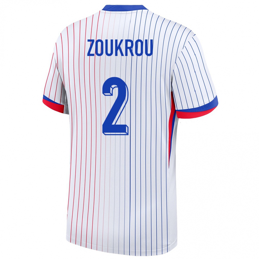 Niño Fútbol Camiseta Francia Tanguy Zoukrou #2 Blanco 2ª Equipación 24-26