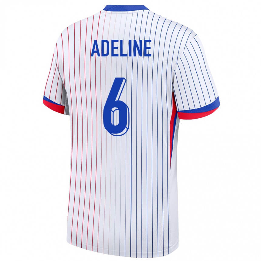 Niño Fútbol Camiseta Francia Martin Adeline #6 Blanco 2ª Equipación 24-26