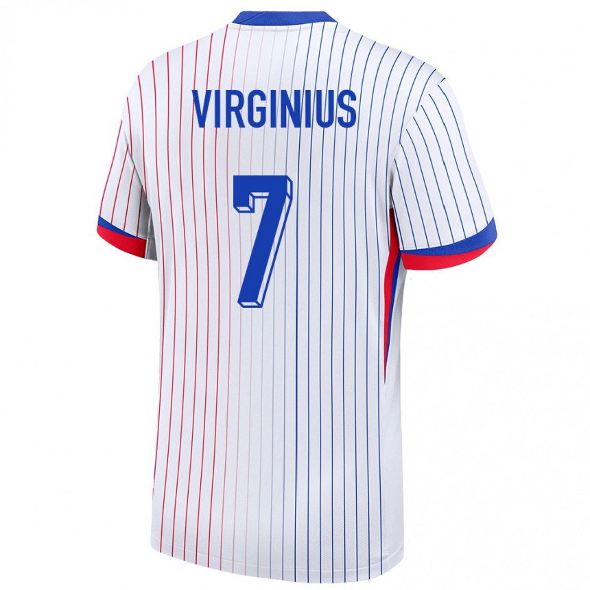 Niño Fútbol Camiseta Francia Alan Virginius #7 Blanco 2ª Equipación 24-26