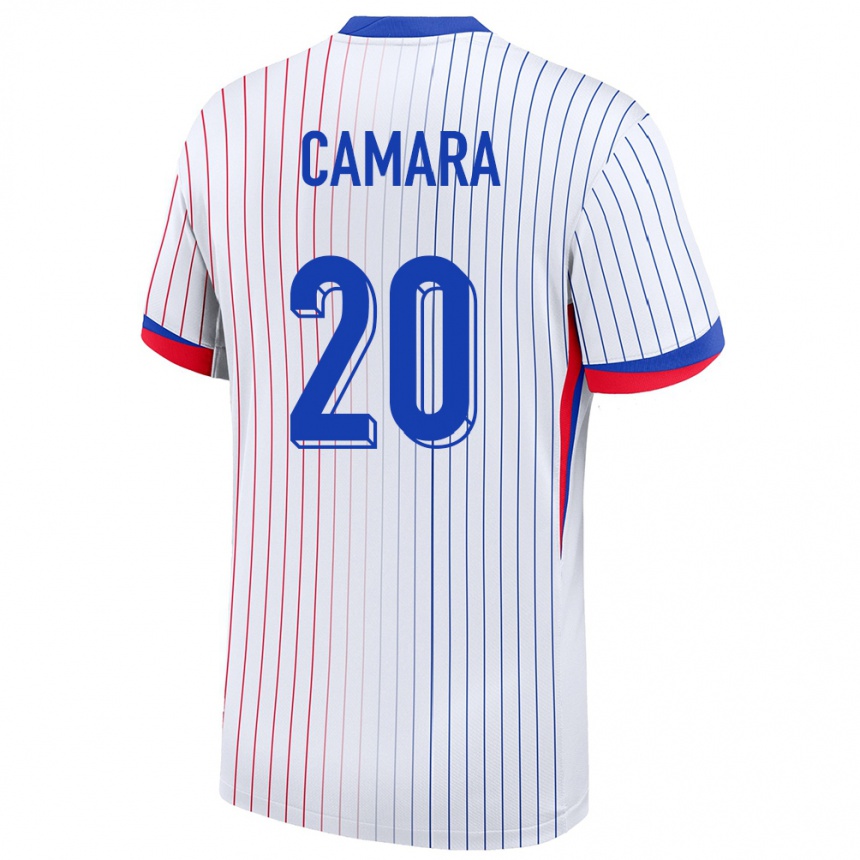 Niño Fútbol Camiseta Francia Ousmane Camara #20 Blanco 2ª Equipación 24-26