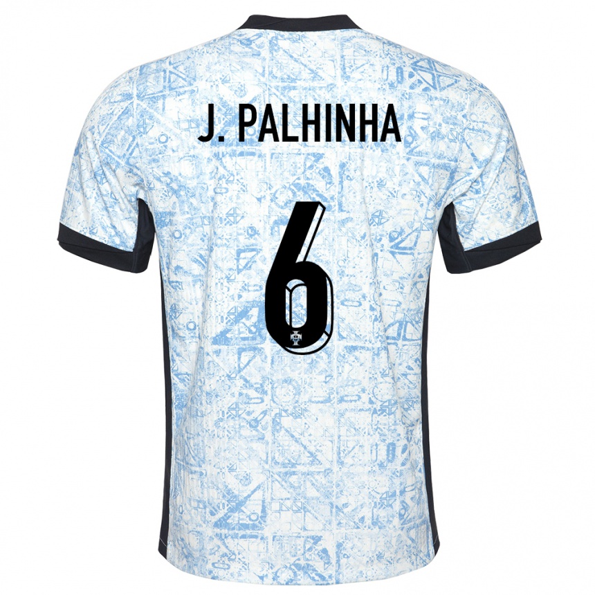 Niño Fútbol Camiseta Portugal Joao Palhinha #6 Crema Azul 2ª Equipación 24-26