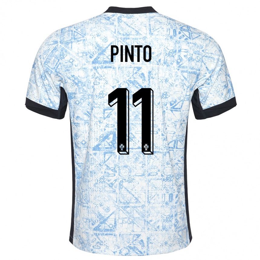 Niño Fútbol Camiseta Portugal Tatiana Pinto #11 Crema Azul 2ª Equipación 24-26