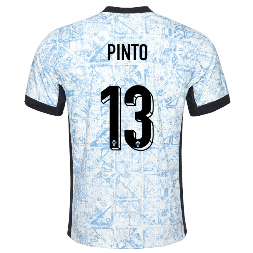 Niño Fútbol Camiseta Portugal Fatima Pinto #13 Crema Azul 2ª Equipación 24-26