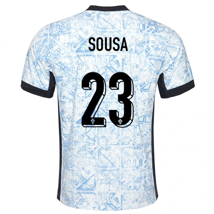 Niño Fútbol Camiseta Portugal Afonso Sousa #23 Crema Azul 2ª Equipación 24-26