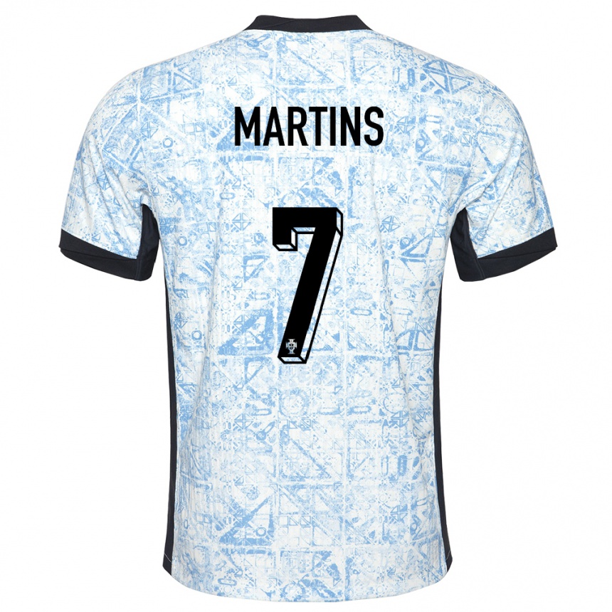 Niño Fútbol Camiseta Portugal Gil Martins #7 Crema Azul 2ª Equipación 24-26