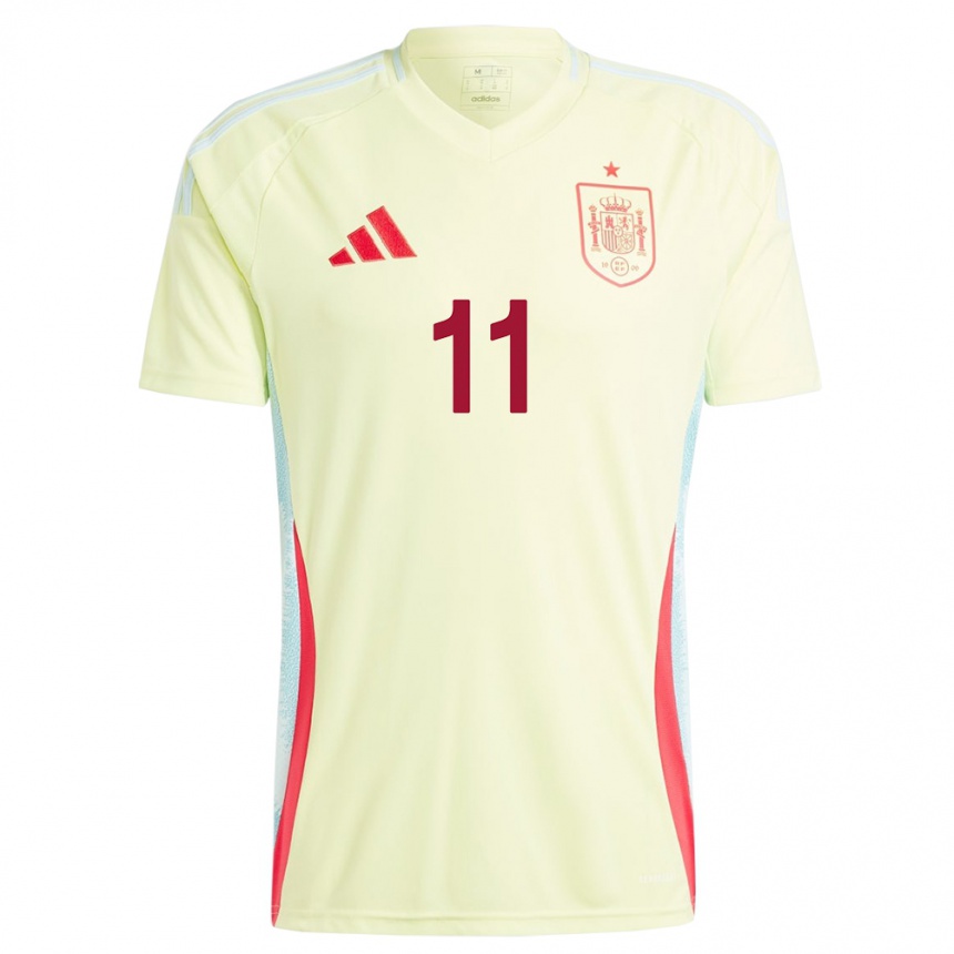 Niño Fútbol Camiseta España Alexia Putellas #11 Amarillo 2ª Equipación 24-26