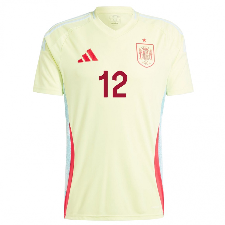 Niño Fútbol Camiseta España Ansu Fati #12 Amarillo 2ª Equipación 24-26