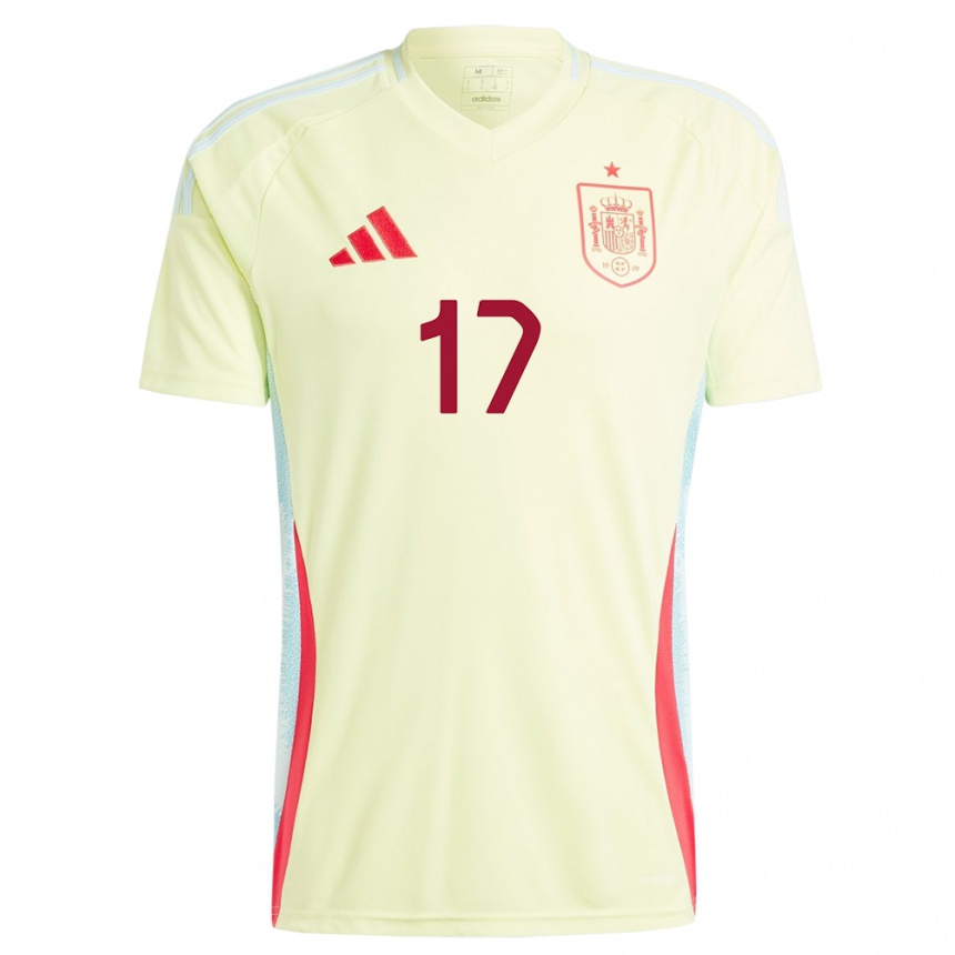 Niño Fútbol Camiseta España Angel Ortiz #17 Amarillo 2ª Equipación 24-26