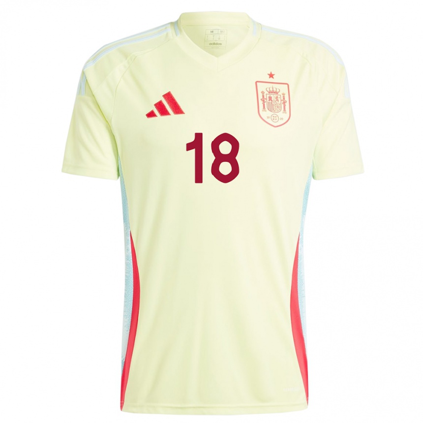 Niño Fútbol Camiseta España Aitana Bonmati #18 Amarillo 2ª Equipación 24-26