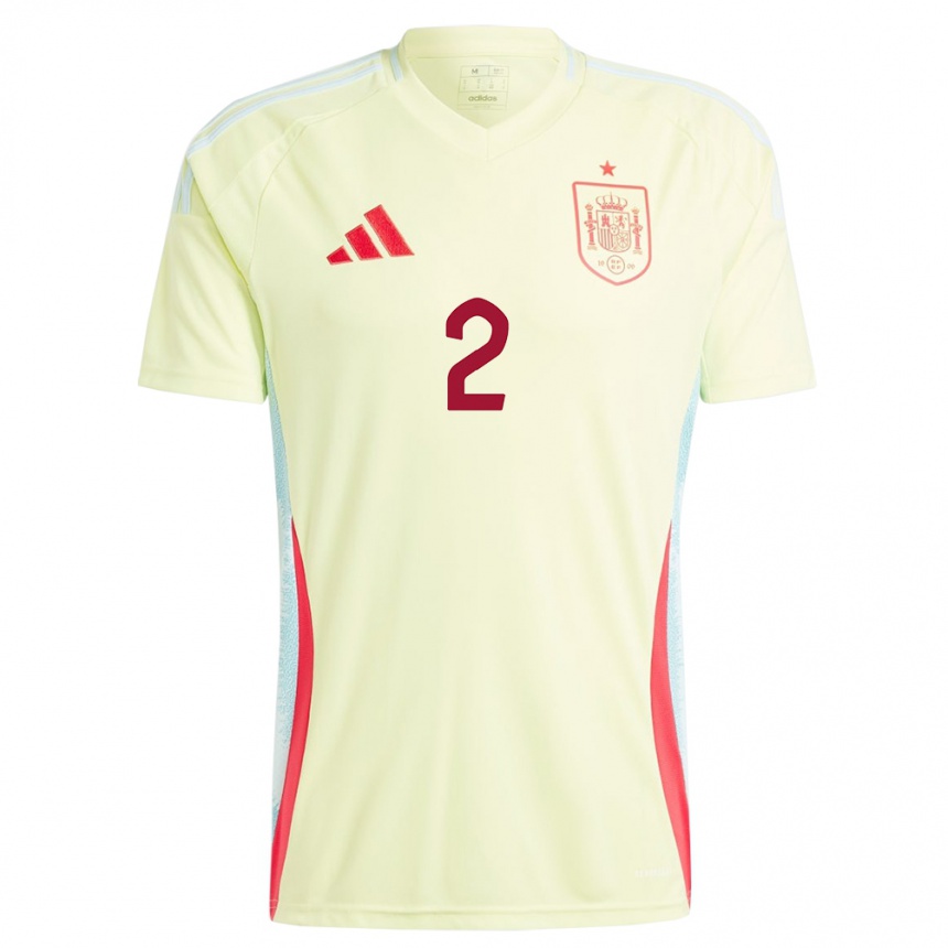 Niño Fútbol Camiseta España Ivan Fresneda #2 Amarillo 2ª Equipación 24-26