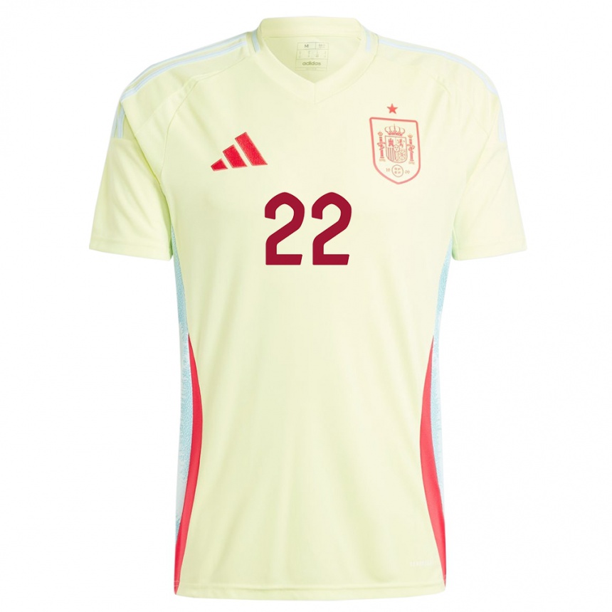 Niño Fútbol Camiseta España Pablo Sarabia #22 Amarillo 2ª Equipación 24-26