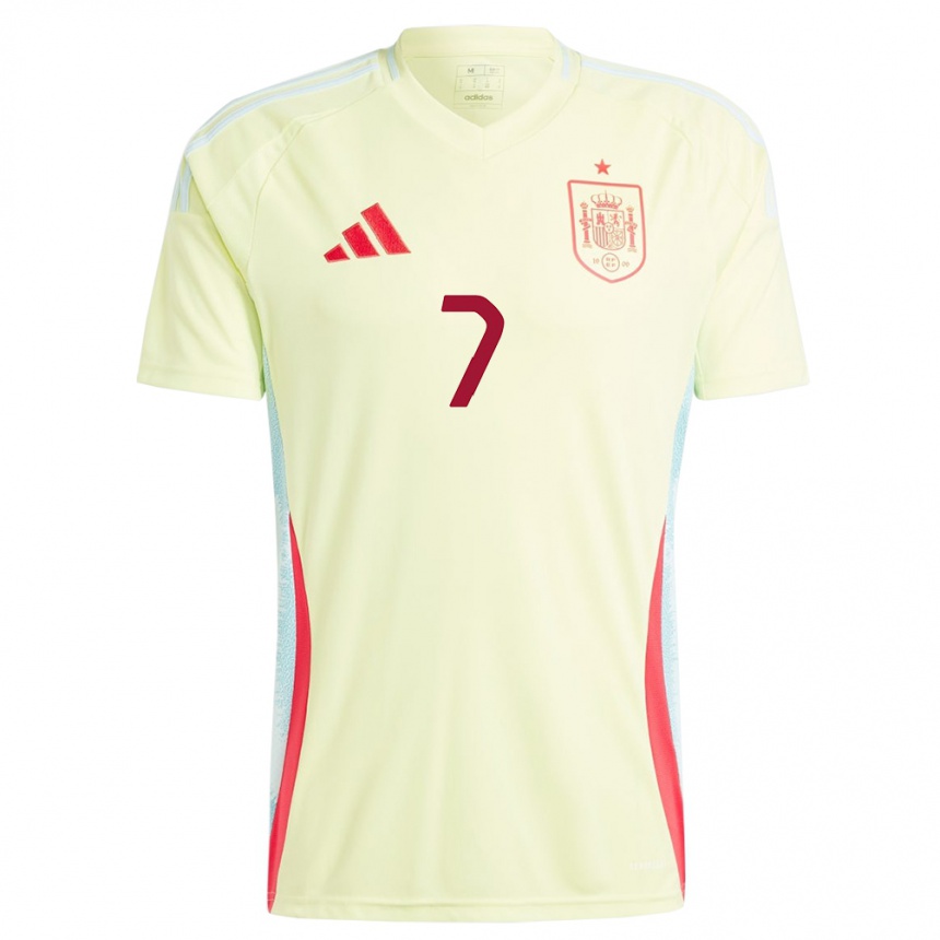 Niño Fútbol Camiseta España Pol Fortuny #7 Amarillo 2ª Equipación 24-26