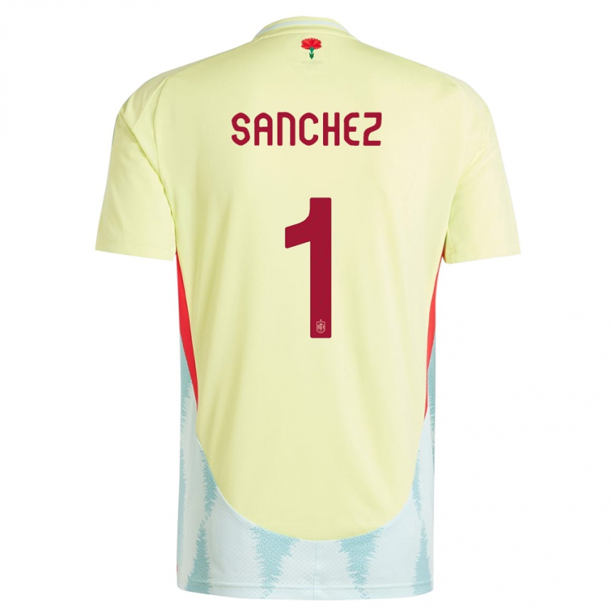 Niño Fútbol Camiseta España Robert Sanchez #1 Amarillo 2ª Equipación 24-26