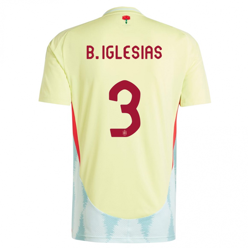 Niño Fútbol Camiseta España Borja Iglesias #3 Amarillo 2ª Equipación 24-26