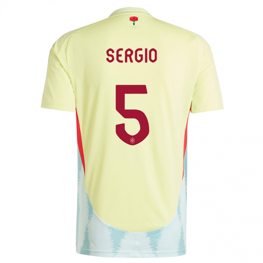 Niño Fútbol Camiseta España Sergio Busquets #5 Amarillo 2ª Equipación 24-26