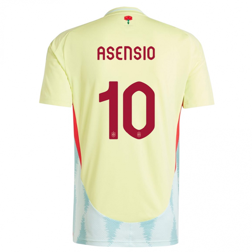 Niño Fútbol Camiseta España Marco Asensio #10 Amarillo 2ª Equipación 24-26