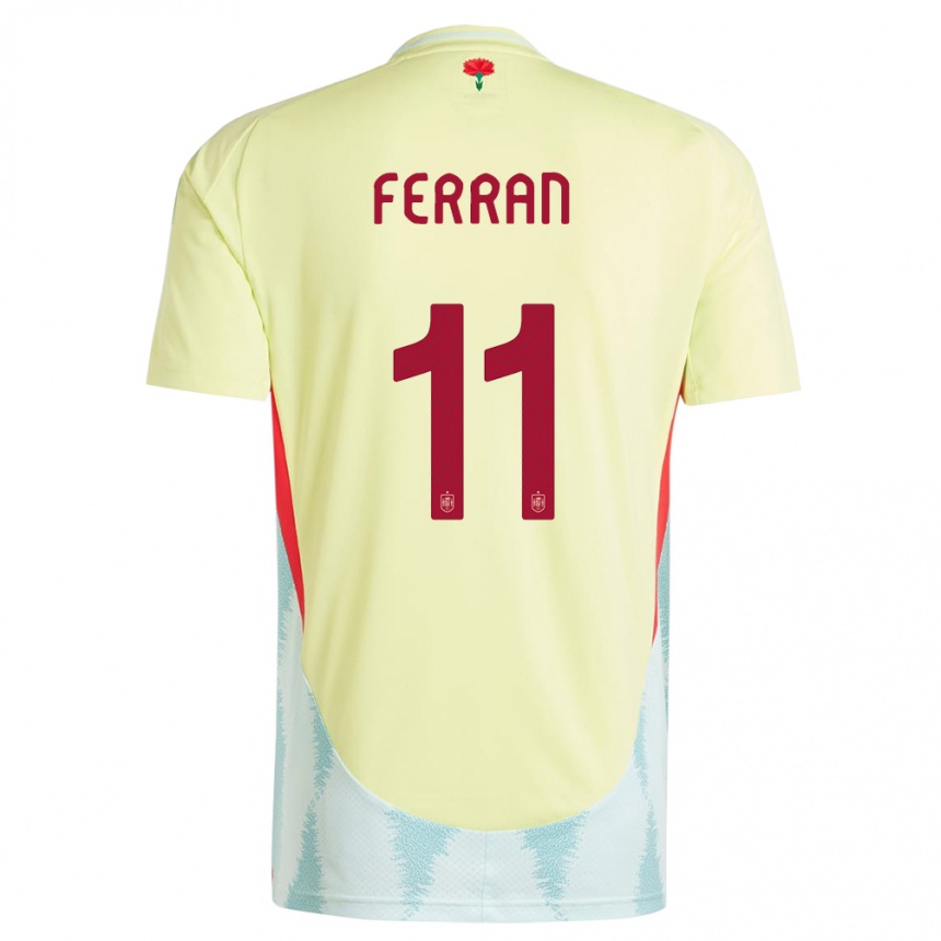 Niño Fútbol Camiseta España Ferran Torres #11 Amarillo 2ª Equipación 24-26