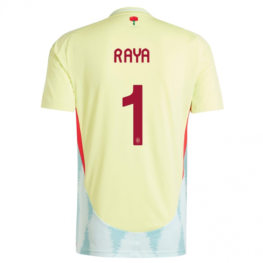 Niño Fútbol Camiseta España David Raya #1 Amarillo 2ª Equipación 24-26