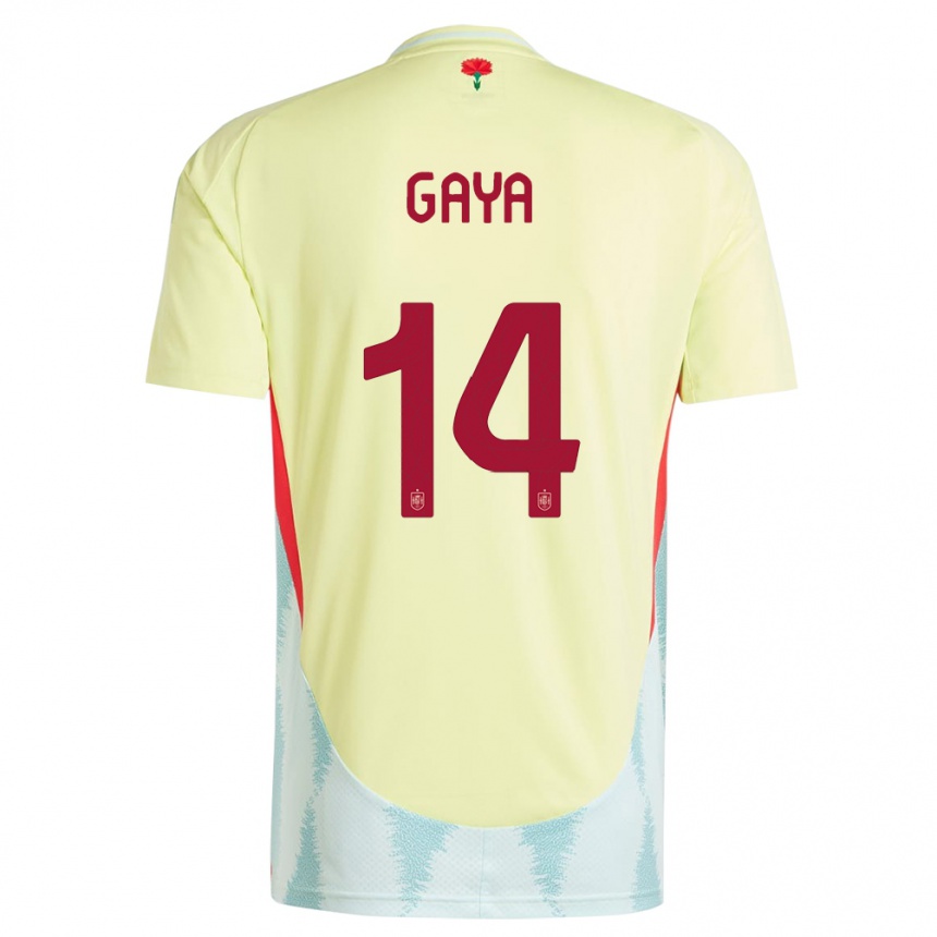 Niño Fútbol Camiseta España Jose Gaya #14 Amarillo 2ª Equipación 24-26