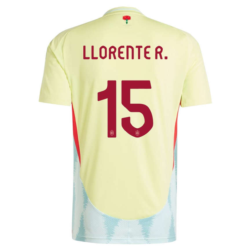 Niño Fútbol Camiseta España Diego Llorente #15 Amarillo 2ª Equipación 24-26