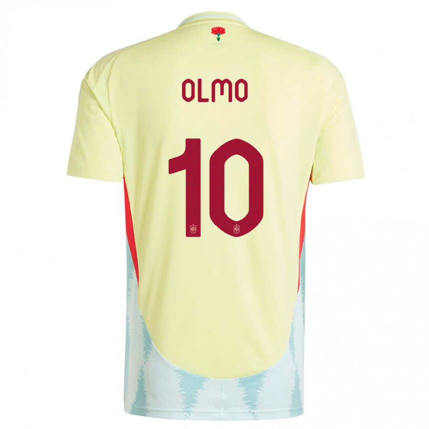 Niño Fútbol Camiseta España Dani Olmo #10 Amarillo 2ª Equipación 24-26