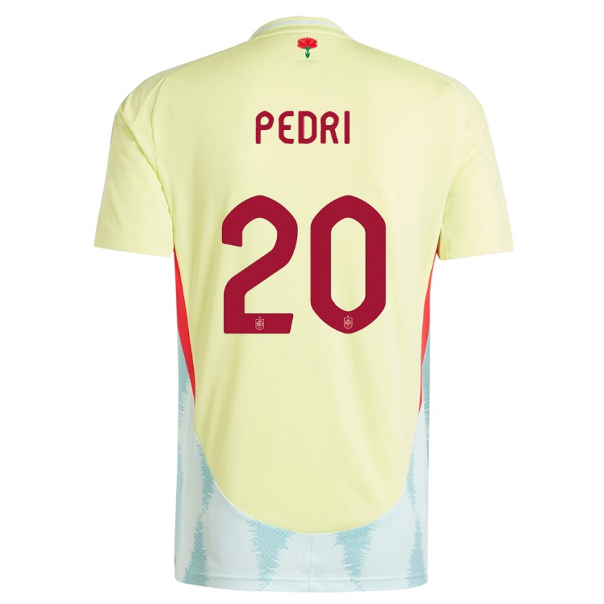 Niño Fútbol Camiseta España Pedri #20 Amarillo 2ª Equipación 24-26