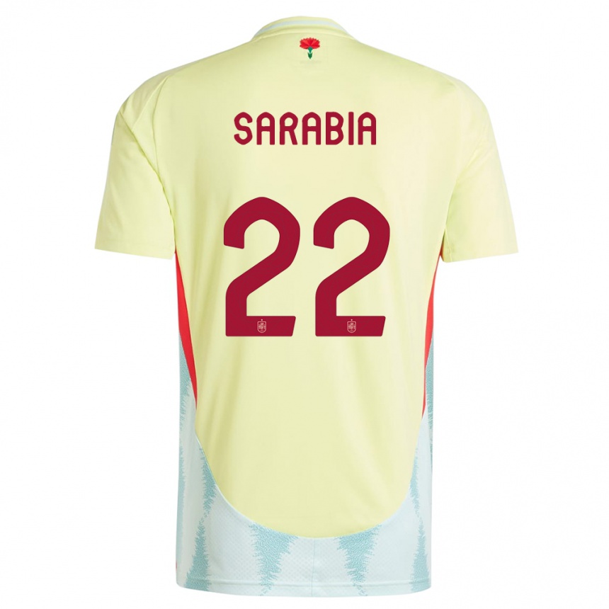 Niño Fútbol Camiseta España Pablo Sarabia #22 Amarillo 2ª Equipación 24-26