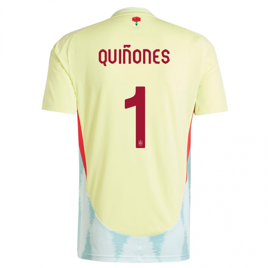 Niño Fútbol Camiseta España Mariasun Quinones #1 Amarillo 2ª Equipación 24-26