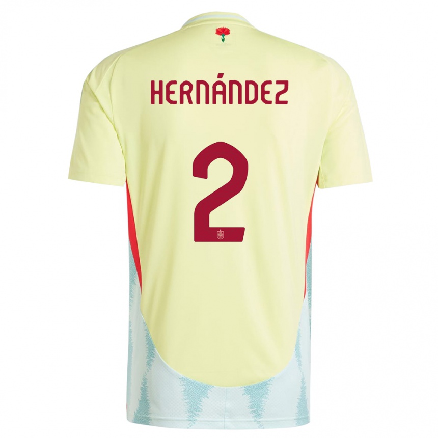 Niño Fútbol Camiseta España Oihane Hernandez #2 Amarillo 2ª Equipación 24-26