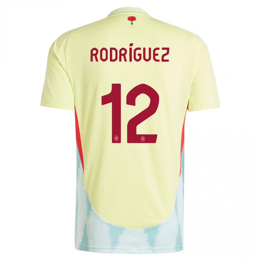 Niño Fútbol Camiseta España Lucia Rodriguez #12 Amarillo 2ª Equipación 24-26