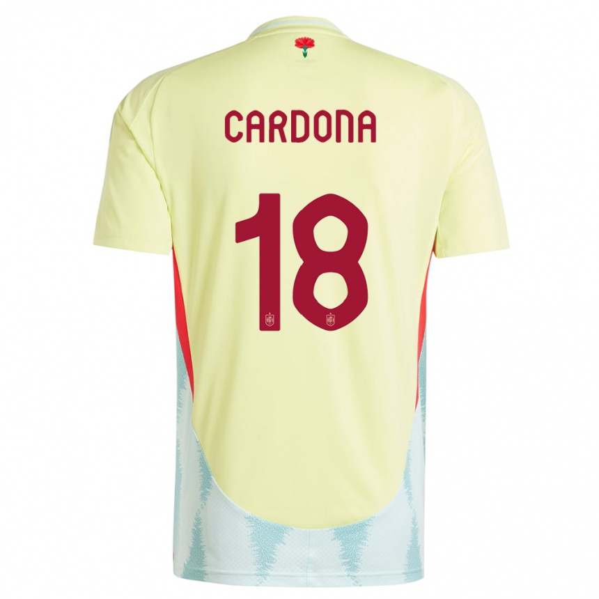 Niño Fútbol Camiseta España Marta Cardona #18 Amarillo 2ª Equipación 24-26