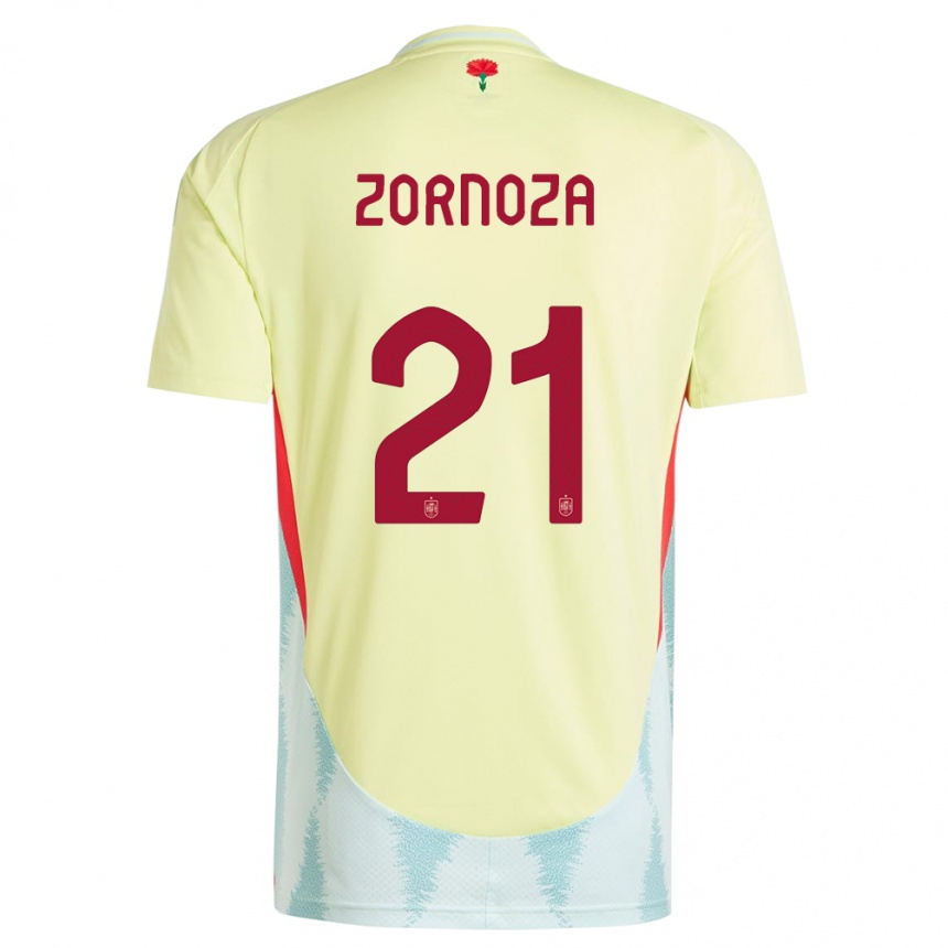 Niño Fútbol Camiseta España Claudia Zornoza #21 Amarillo 2ª Equipación 24-26