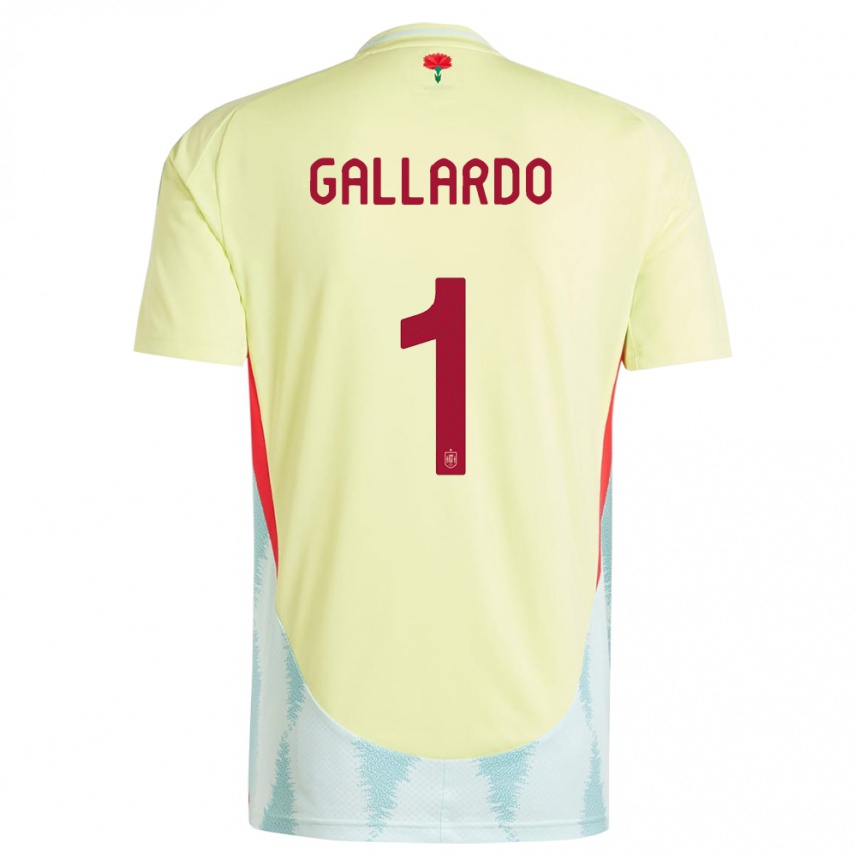 Niño Fútbol Camiseta España Dolores Gallardo #1 Amarillo 2ª Equipación 24-26