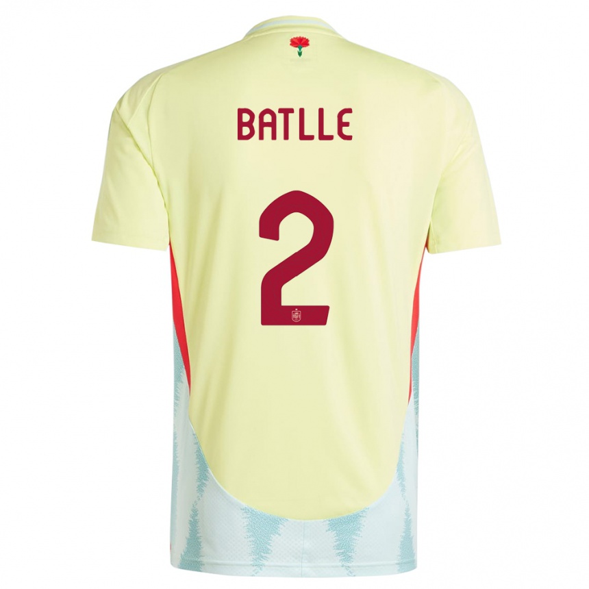 Niño Fútbol Camiseta España Ona Batlle #2 Amarillo 2ª Equipación 24-26
